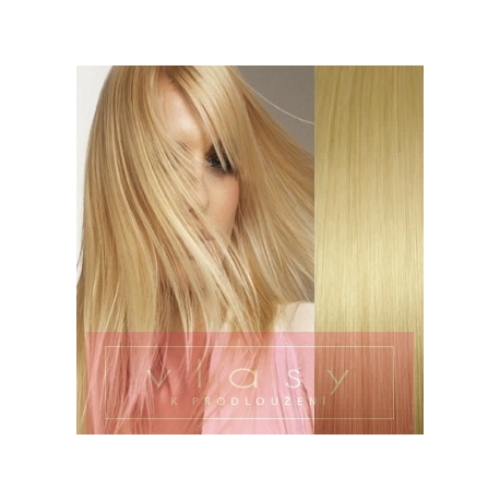 Clip in vlasy 43cm 100% ľudské - REMY 70g – svetlejšia blond