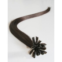 Vlasy európskeho typu k predlžovaniu keratínom 40cm – tmavo hnedá