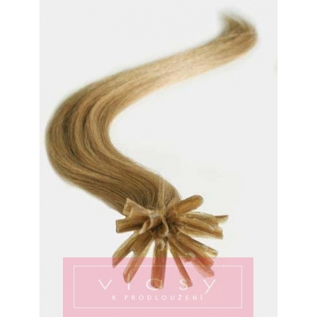 Vlasy európskeho typu k predlžovaniu keratínom 40cm – svetlo hnedé