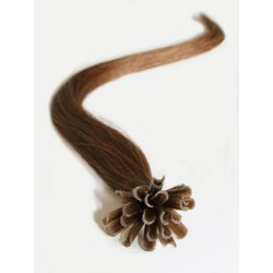 Vlasy európskeho typu k predlžovaniu keratínom 40cm – svetlejšia hnedá