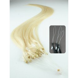 Vlasy európskeho typu k predlžovaniu micro ring 40cm – najsvetlejšia blond