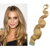 Vlnité vlasy pro metodu Pu Extension / Tape Hair / Tape IN 50cm - přírodní blond