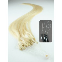 Vlasy európskeho typu k predlžovaniu micro ring 60cm – najsvetlejšia blond