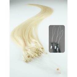 Vlasy európskeho typu k predlžovaniu micro ring 60cm – platina