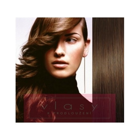 Vlasy pre metódu Pu Extension / Tapex / Tape Hair / Tape IN 40cm – stredne hnedá