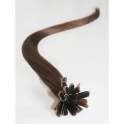 Vlasy európskeho typu k predlžovaniu keratínom 40cm – stredne hnedé