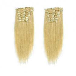 Clip in maxi set 63cm pravé ľudské vlasy - REMY 240g – prírodná blond