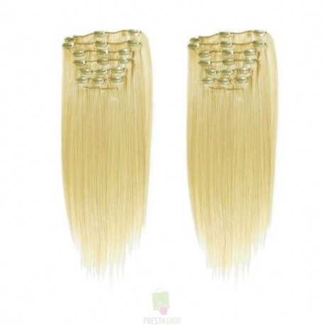 Clip in maxi set 63cm pravé lidské vlasy – REMY 240g – SVĚTLEJŠÍ BLOND