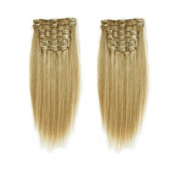 Clip in maxi set 63cm pravé ľudské vlasy - REMY 240g – prírodná / svetlejšia blond