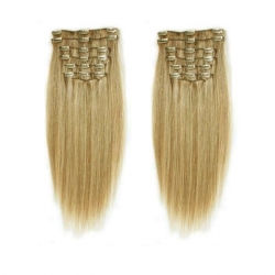 Clip in maxi set 53cm pravé ľudské vlasy - REMY 200g – prírodná / svetlejšia blond