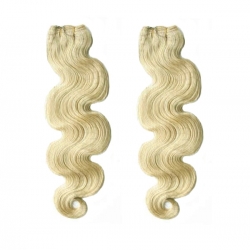 Vlnitý clip in maxi set 53cm pravé ľudské vlasy - REMY 200g – najsvetlejšia blond