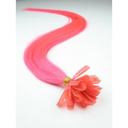 Vlasy európskeho typu k predlžovaniu keratínom 40cm – ružové