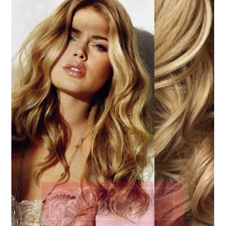 Vlnité clip in vlasy 53cm 100% ľudské - REMY 100g – prírodná blond