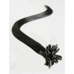 Vlasy európskeho typu k predlžovaniu keratínom 50cm – prírodná čierna