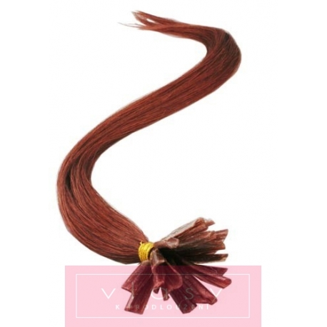 Vlasy európskeho typu k predlžovaniu keratínom 50cm – medená