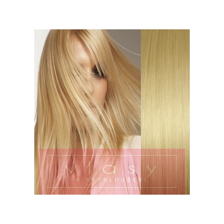 Clip in vlasy 73cm 100% ľudské - REMY 140g - svetlejšia blond