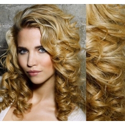 Kučeravé clip in vlasy 53cm 100% ľudské - REMY 100g – prírodná blond