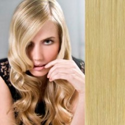 Clip in vlasy 53cm 100% ľudské - REMY 100g – PRÍRODNÁ BLOND