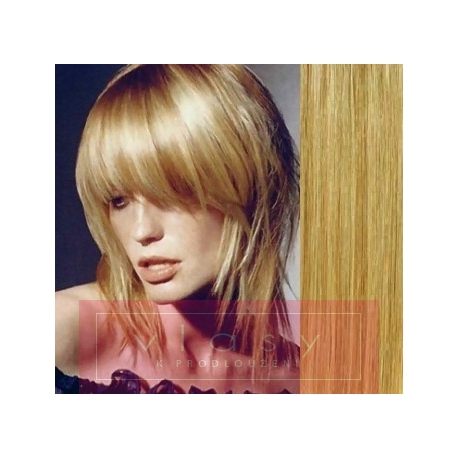 Clip in ofina - REMY 100% ľudské vlasy – prírodná / svetlejšia blond